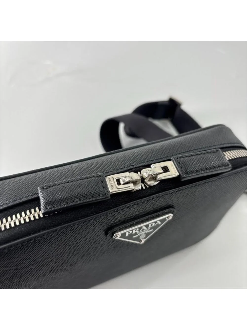 Prada IC Saffiano Leather Shoulder Bag Black